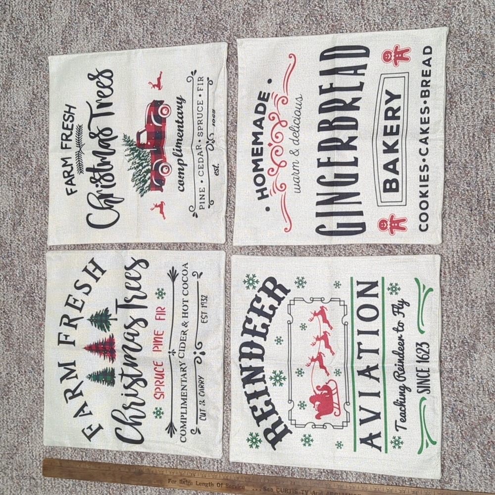 Set of 4 Christmas Pillow Covers